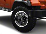 Mammoth 8 Simulated Beadlock Style Black Wheel; 15x8; -19mm Offset (87-95 Jeep Wrangler YJ)