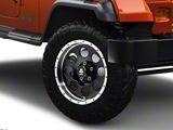 Mammoth 8 Simulated Beadlock Style Black Wheel; 16x8; 0mm Offset (87-95 Jeep Wrangler YJ)