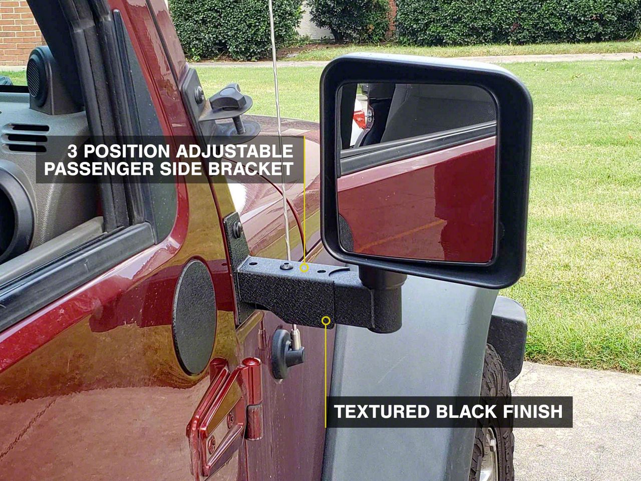 Jeep Wrangler Driver And Passenger Manual Side View Mirrors Textured B 748476 - Foto 11