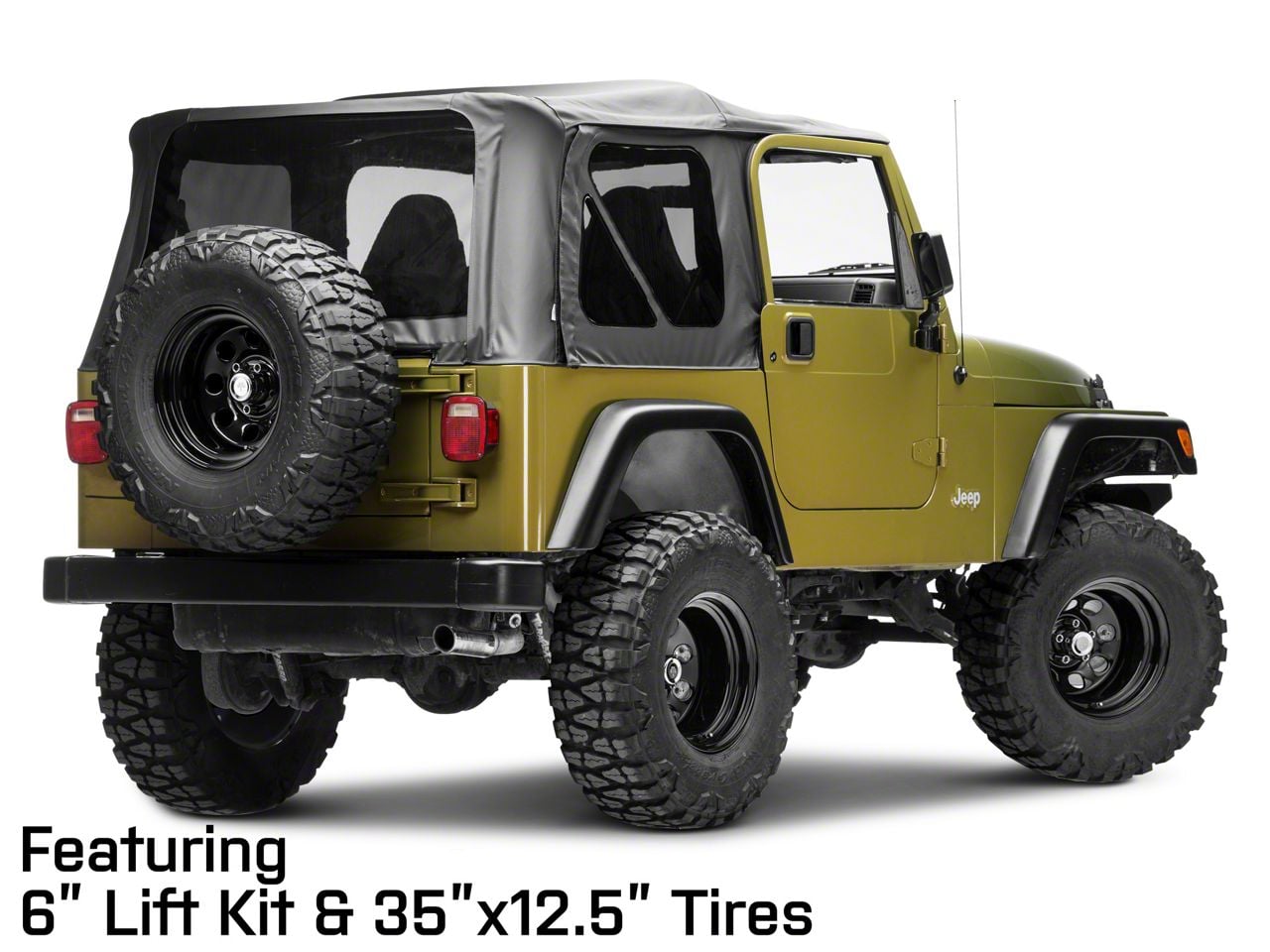Mammoth Jeep Wrangler 8 Black Steel Wheel; 15x10; -45mm Offset