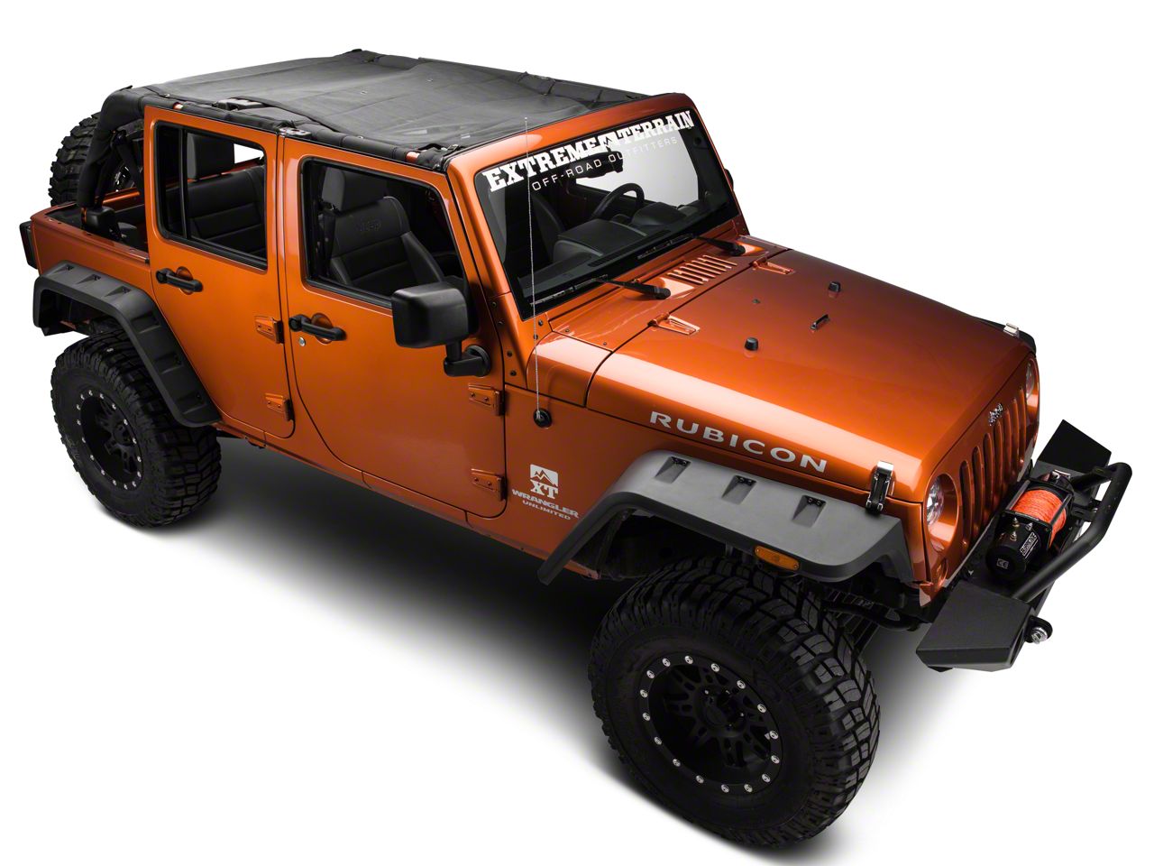 Full Eclipse Mesh Bikini Sun Shade Cover Kit For Jeep Wrangler 4-Door 2007-2018