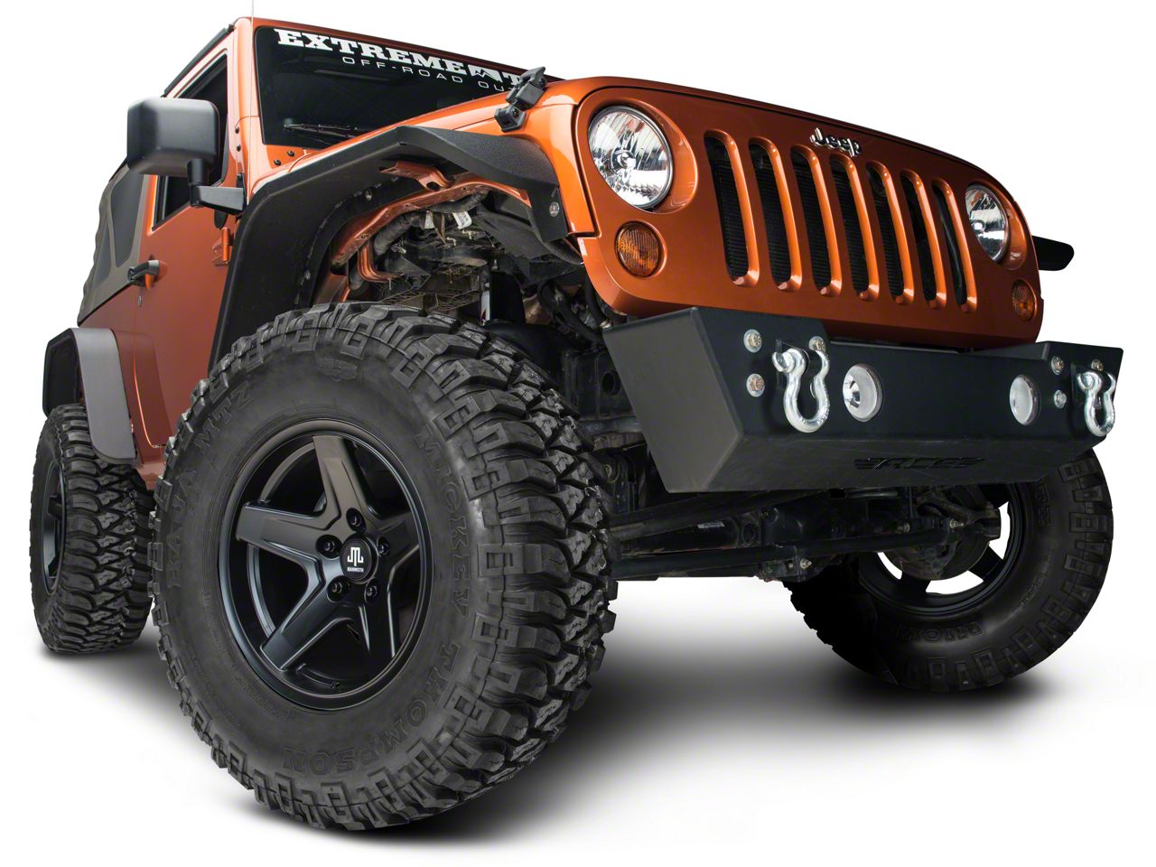 Mammoth Jeep Wrangler Boulder Black Wheel - 17x9 and BFG KM2 Tire