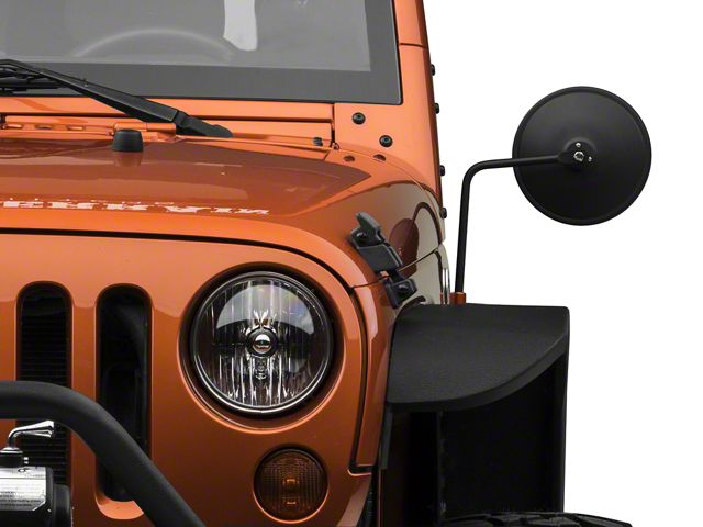 Barricade Jeep Wrangler Round Adventure Mirrors; Textured Barricade Jeep Wrangler Round Adventure Mirrors; Textured