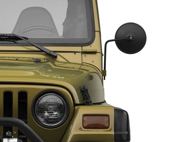 Barricade Jeep Wrangler Round Adventure Mirrors; Textured Barricade Jeep Wrangler Round Adventure Mirrors; Textured
