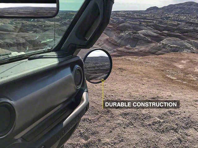 Barricade Jeep Wrangler Round Adventure Mirrors; Textured Barricade Jeep Wrangler Round Adventure Mirrors; Textured