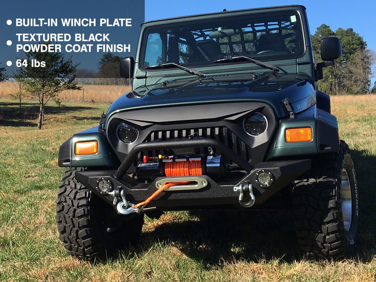 Barricade Jeep Wrangler Trail Force HD Front Bumper with LED