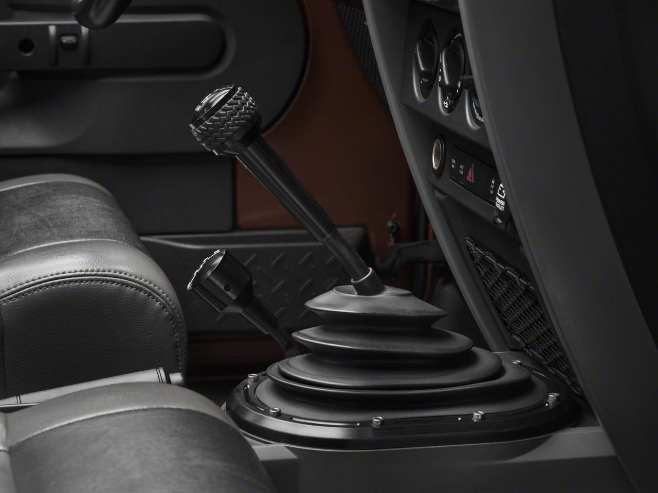 thumbnail image 2 of SICKSPEED Black With Teal Inlay Transfer Case Shift Knob For Jeep YJ, TJ, JK - SS4805 2 of 6