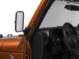 Rugged Ridge Quick Release Rectangular Mirrors; Textured Black (97-18 Jeep Wrangler TJ & JK)