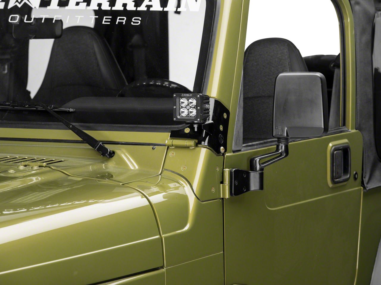KC HiLiTES Jeep Wrangler Windshield Hinge Mounting Brackets