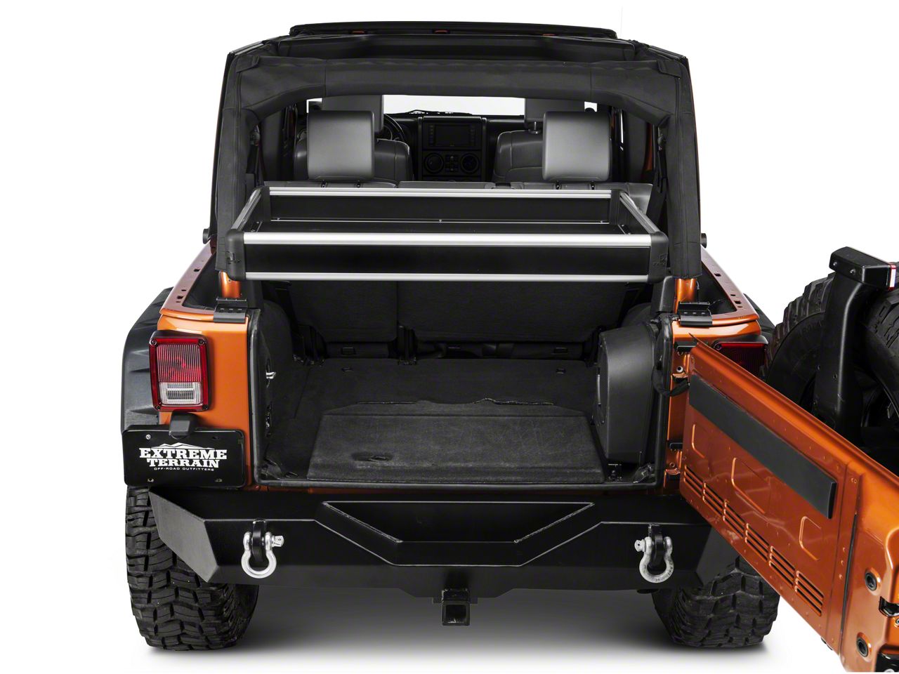 Teraflex Jeep Wrangler Rear Cargo Rack Side Panel Kit; Black