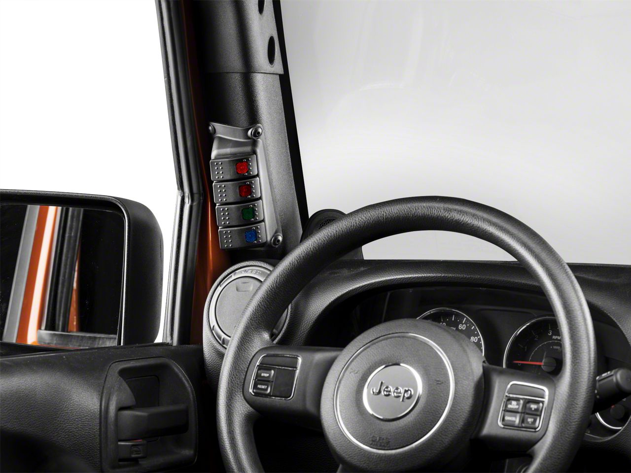 デパート 送料無料 Daystar Jeep Wrangler A-Pillar Switch Panel - Black w/ 4 家庭用ゲーム機本体