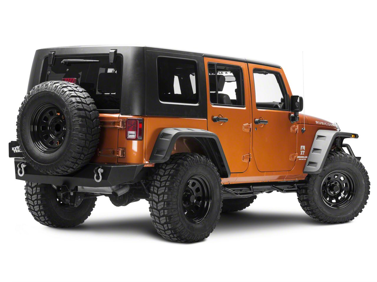 N-Fab Jeep Wrangler Wheel 2 Wheel Nerf Side Step Bars; Gloss Black