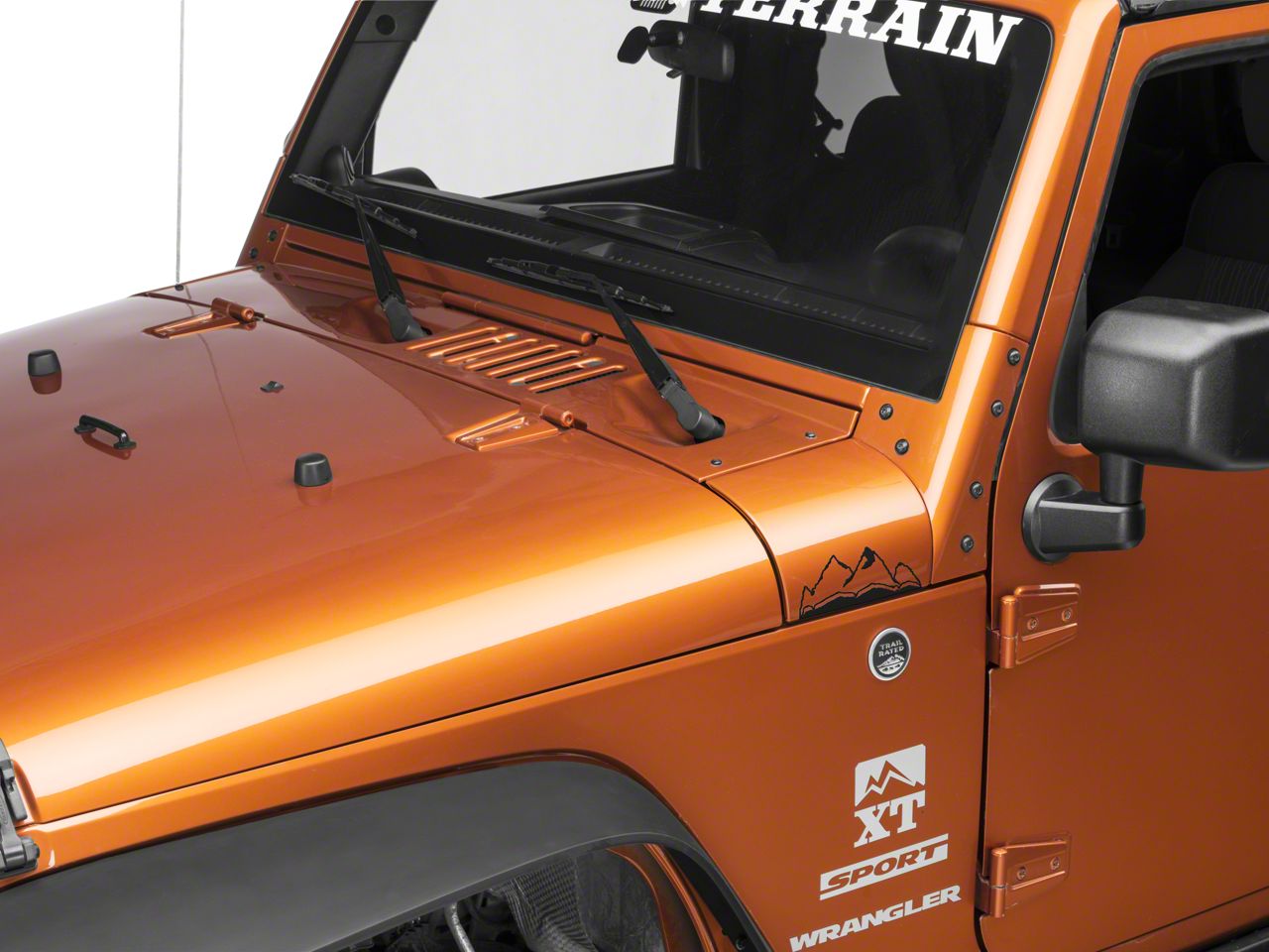 SEC10 Jeep Wrangler Small Mountain Graphic; Matte Black