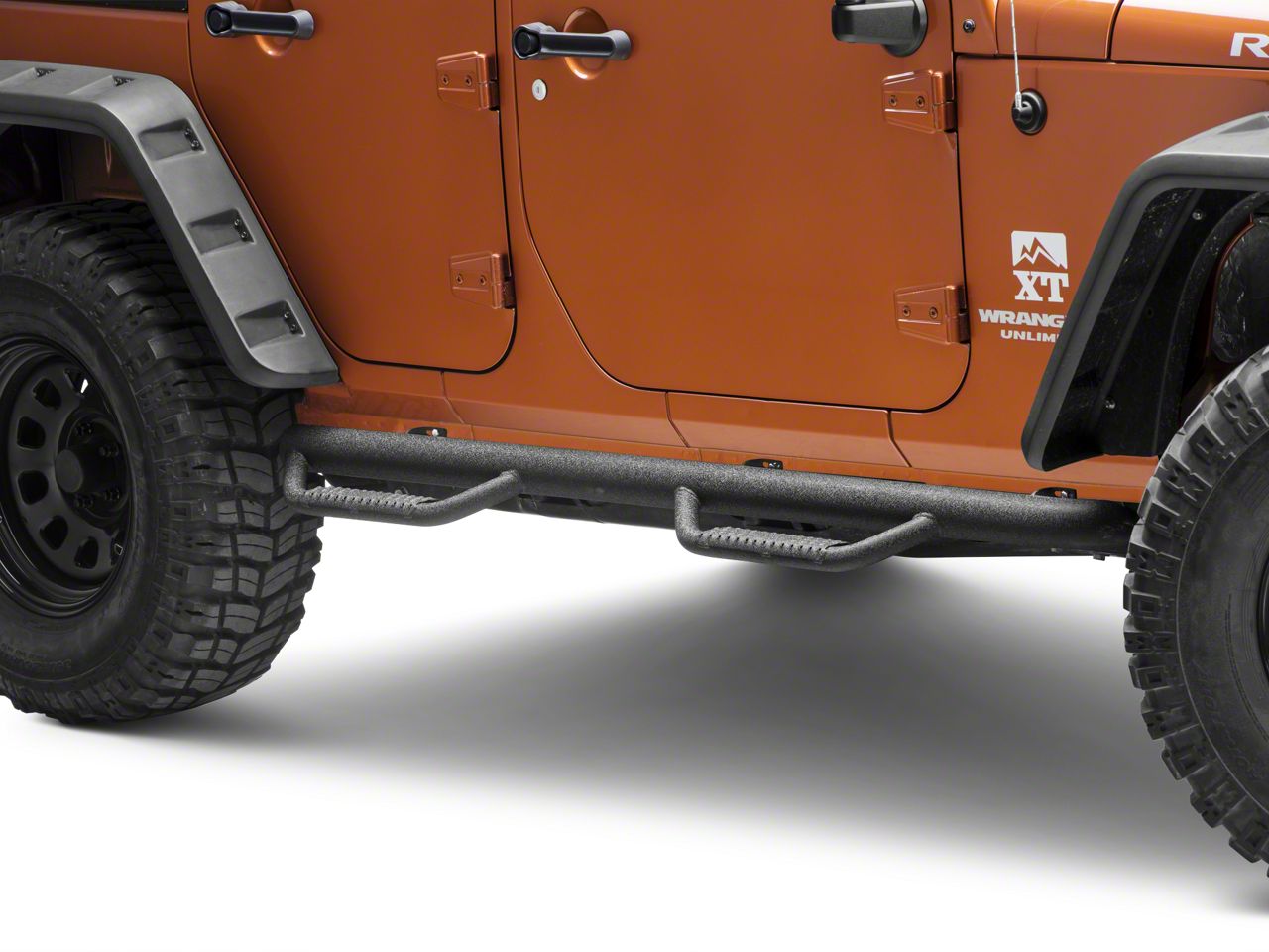 Smittybilt Jeep Wrangler Nerf Side Step Bars; Textured Black J0764