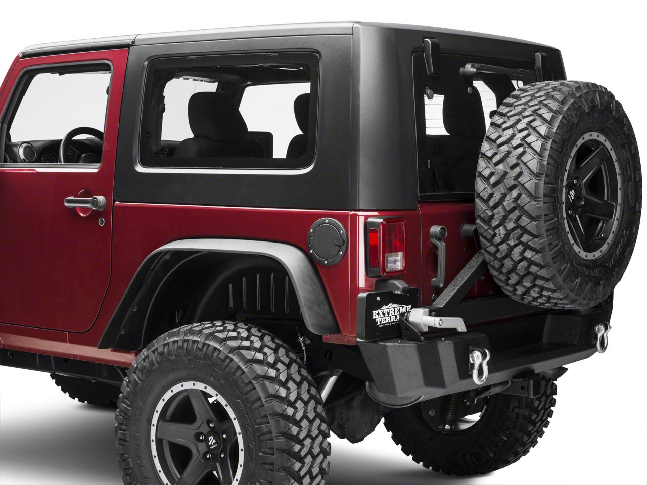 Mopar Jeep Wrangler Fuel Door with Jeep Logo; Satin Black J106916