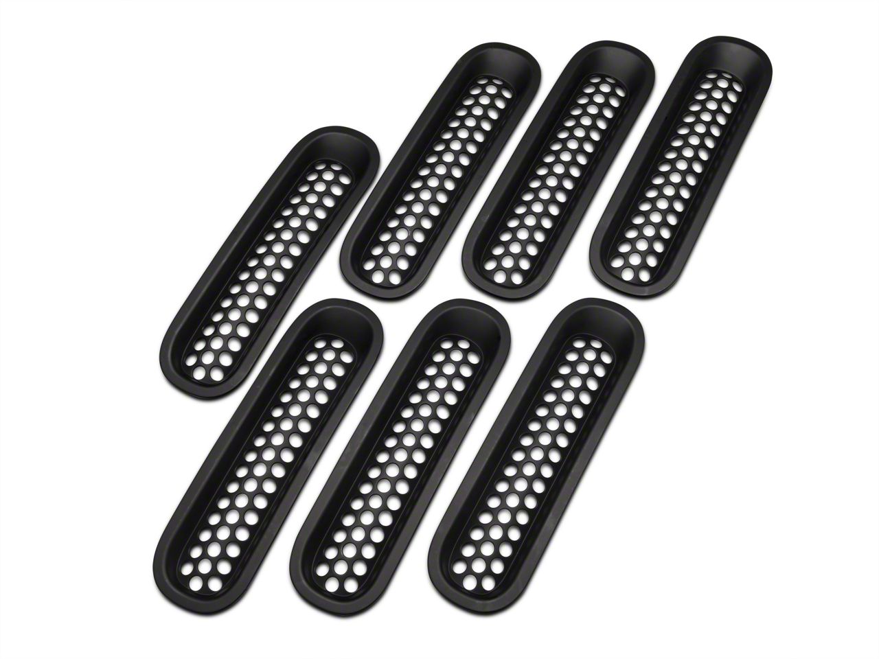 RedRock Jeep Wrangler Honeycomb Grille Inserts; Matte Black