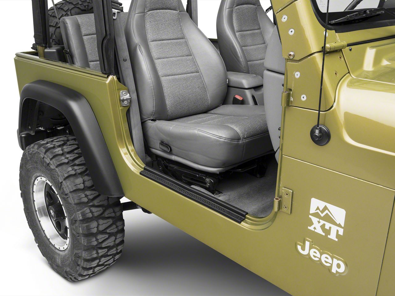 U-Box Door Sill Protectors For Jeep Wrangler TJ (1997-2006) - Black ABS Scuff Plates, 2-Piece Set