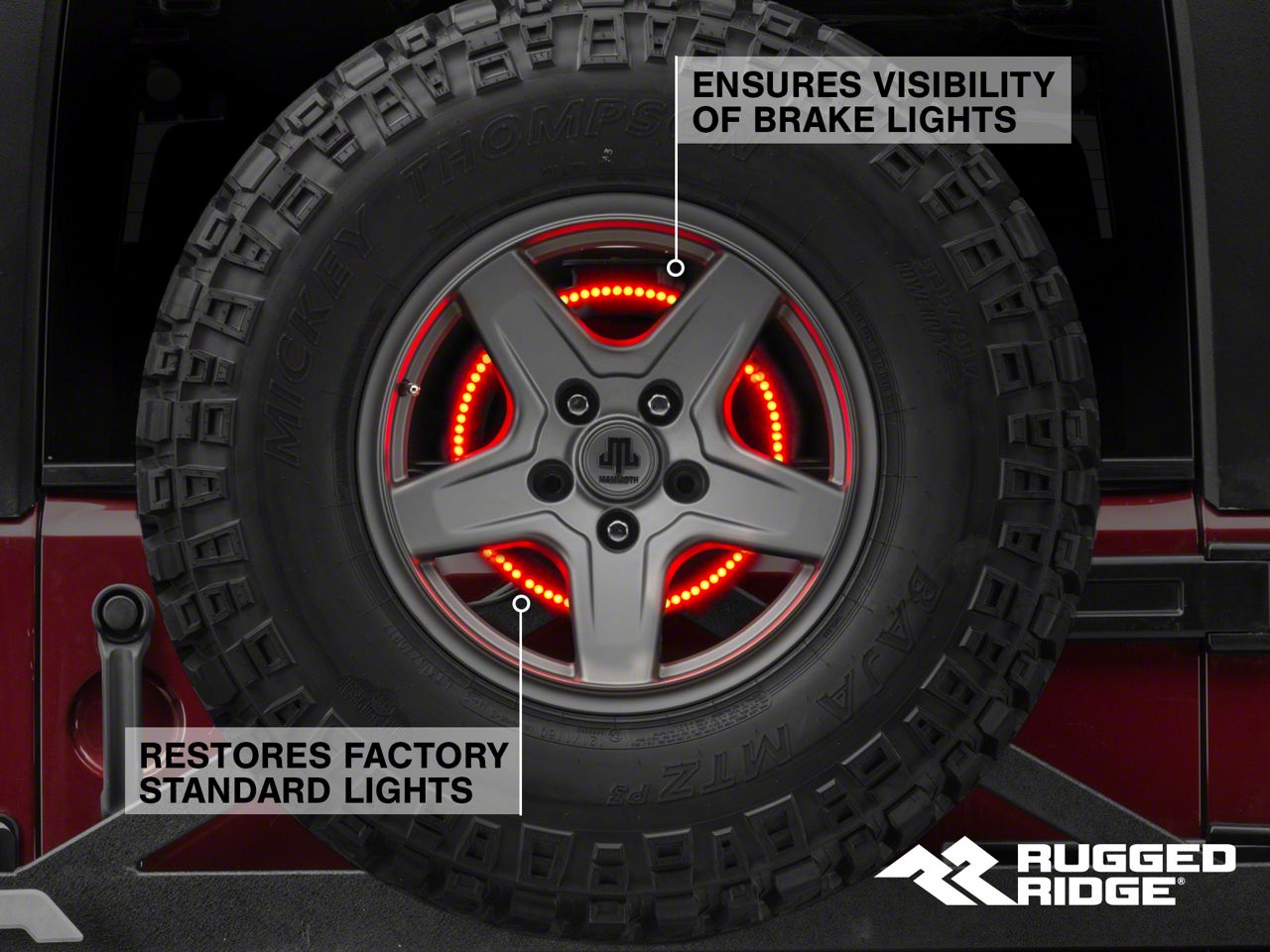 Rugged Ridge Jeep Wrangler Accessory Brake Light LED Ring Rugged Ridge Jeep Wrangler Accessory Brake Light LED Ring