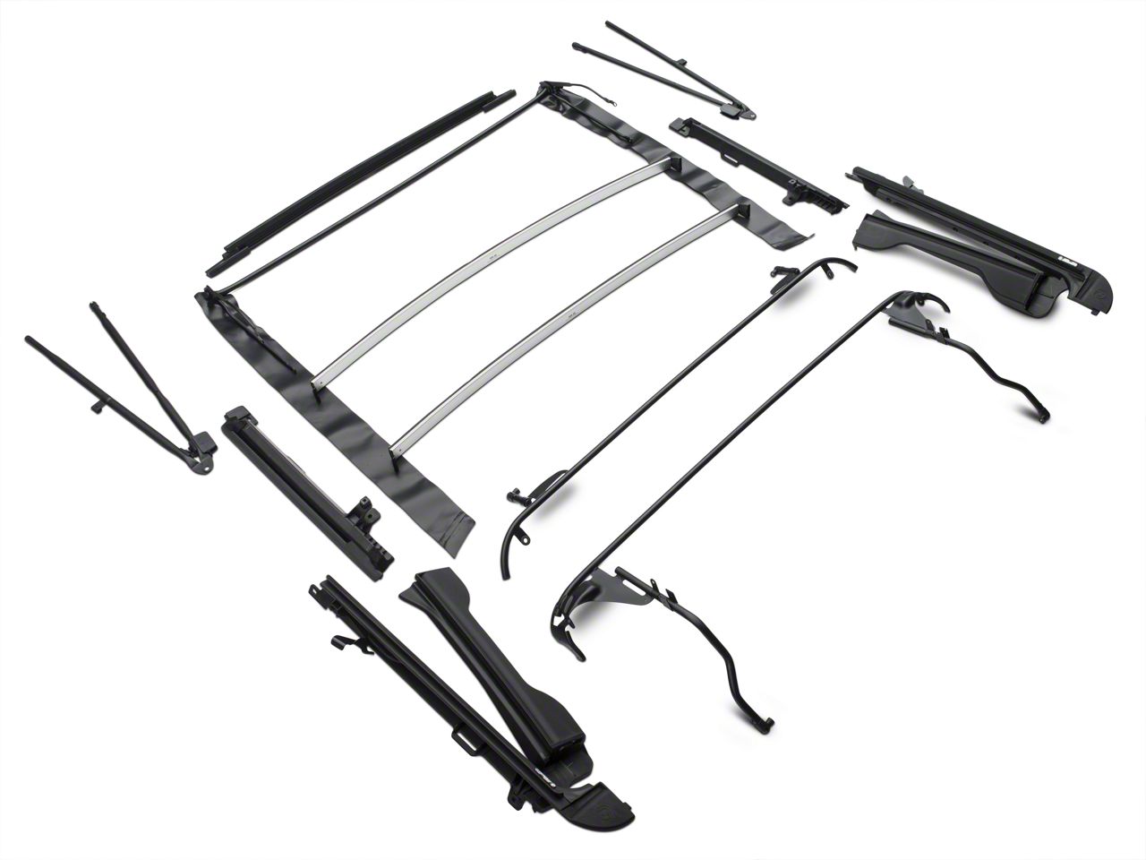 Bestop Jeep Wrangler Trektop NX Glide Soft Top; Black Twill 54923