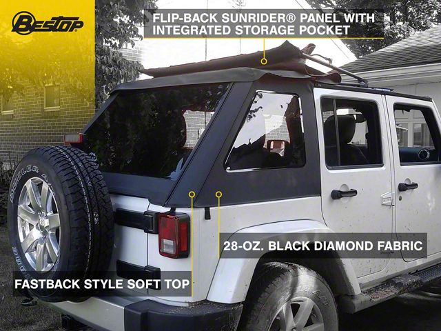 Bestop Jeep Wrangler Trektop NX Glide Soft Top; Black Bestop Jeep Wrangler Trektop NX Glide Soft Top; Black