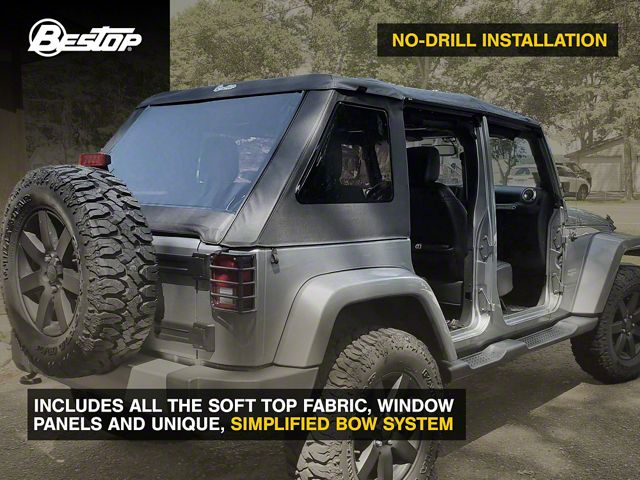 Bestop Jeep Wrangler Trektop NX Glide Soft Top; Black Bestop Jeep Wrangler Trektop NX Glide Soft Top; Black