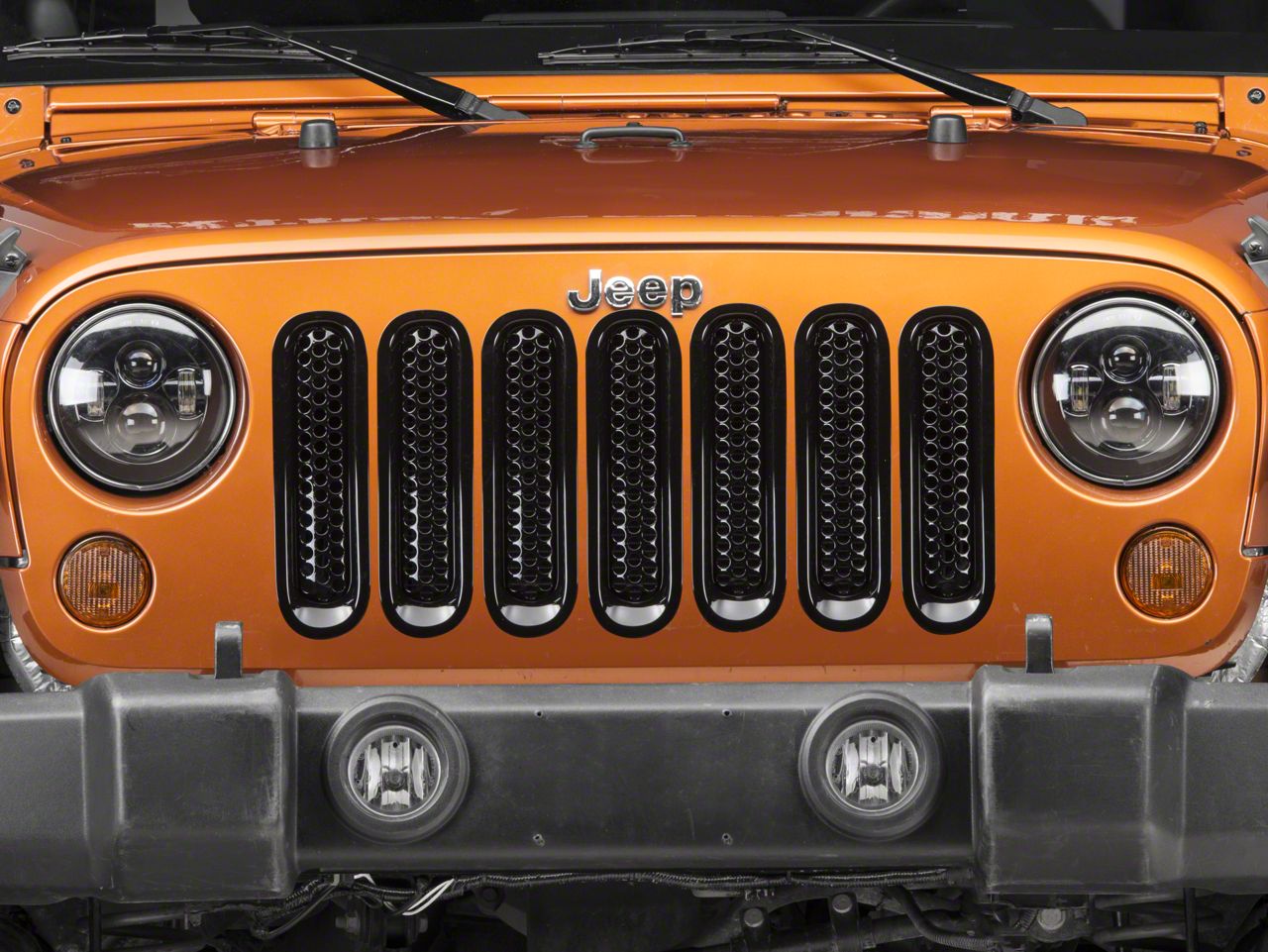RedRock Jeep Wrangler Honeycomb Grille Inserts; Black J108012 (07