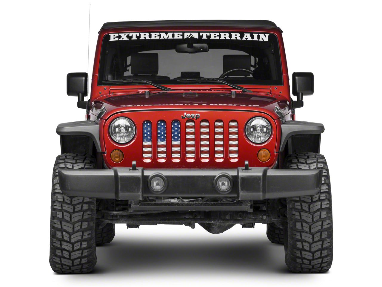 RedRock Jeep Wrangler Mesh Grille Insert; Old Glory J108022 (07-18