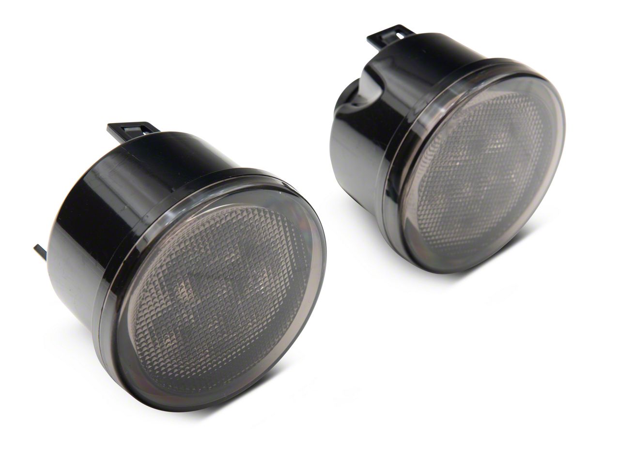 thumbnail image 2 of Pair Smoked LED Turn Signal Lights For 2007-2018 Jeep Wrangler JK - US Flag Pattern With Amber Bulbs, Direct Replacement 2 of 3