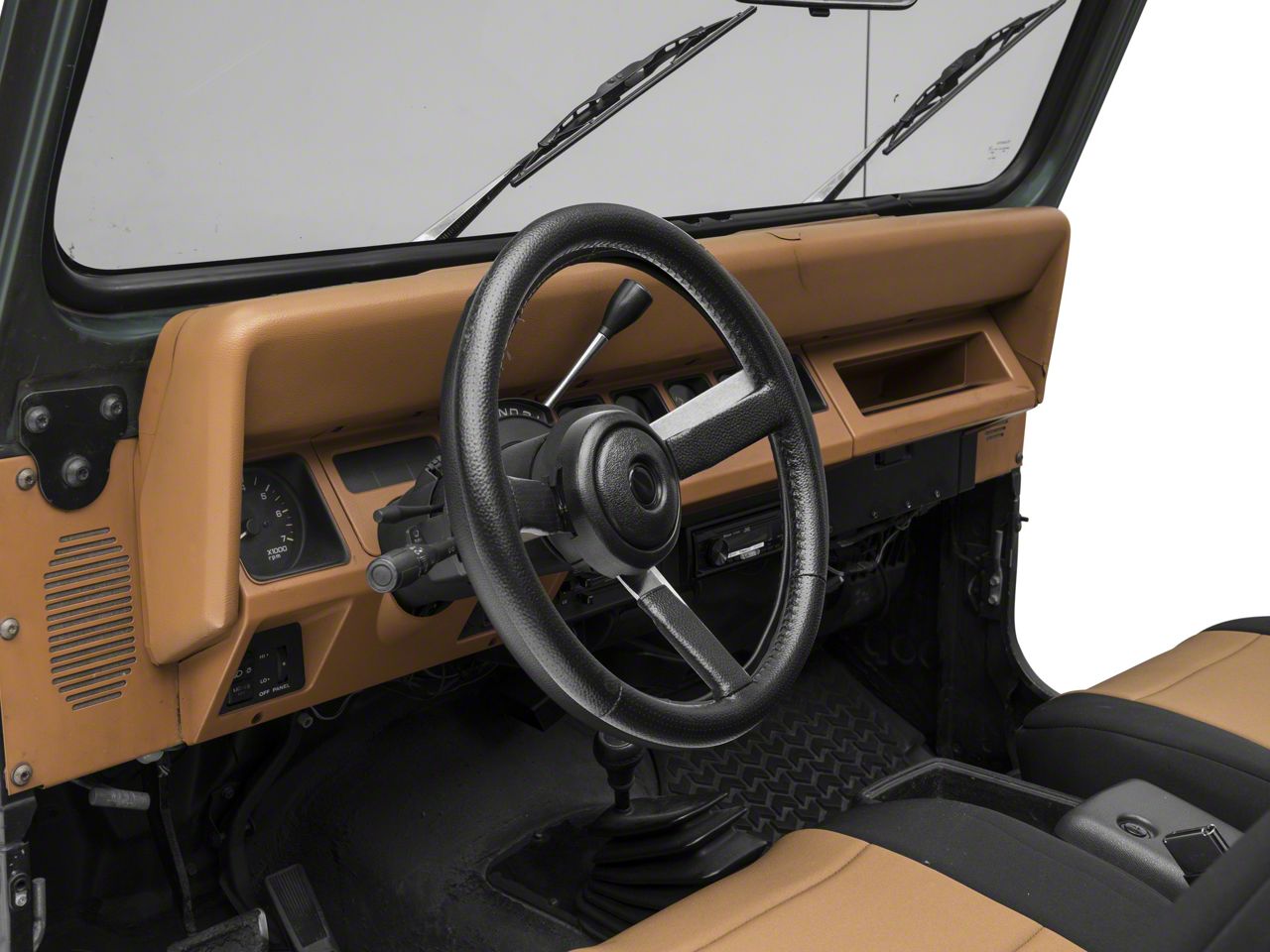 thumbnail image 2 of FS Black On Black Billet Steering Wheel – 14” Fits Jeep Wrangler YJ, CJ, Cherokee 1976-1995 2 of 3
