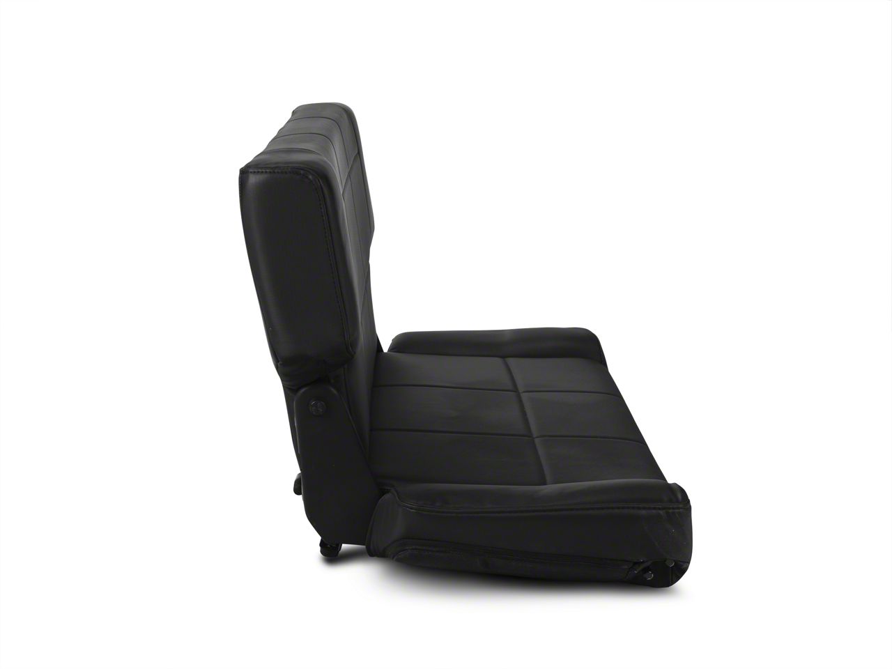 Smittybilt 41301 Fold And Tumble Rear Seat For Jeep CJ & Wrangler YJ (1955-1995) – Black Vinyl, No-Drill Install