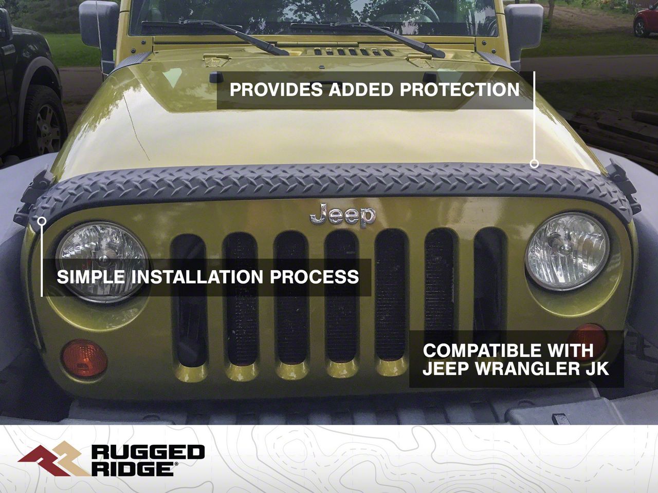 Rugged Ridge Jeep Wrangler Body Armor Hood Stone Guard - Black