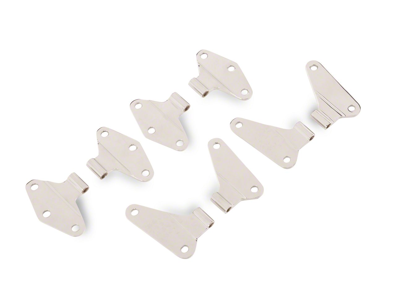 Jeep Wrangler Body Door Hinge Set; Stainless (07-18 Jeep Wrangler