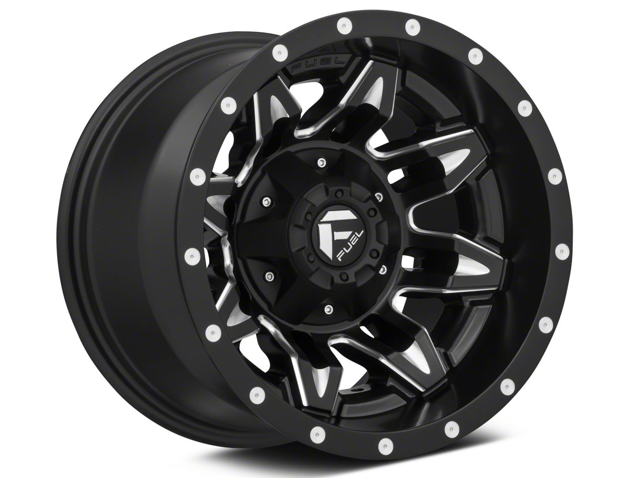 Fuel Wheels Jeep Wrangler Lethal Matte Black Milled Wheel; 15x10