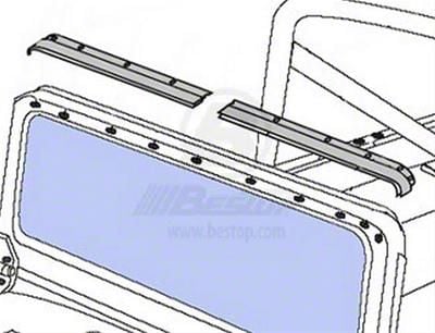 Bestop Jeep Wrangler Bikini Top Windshield Channel; Drill-In 51209