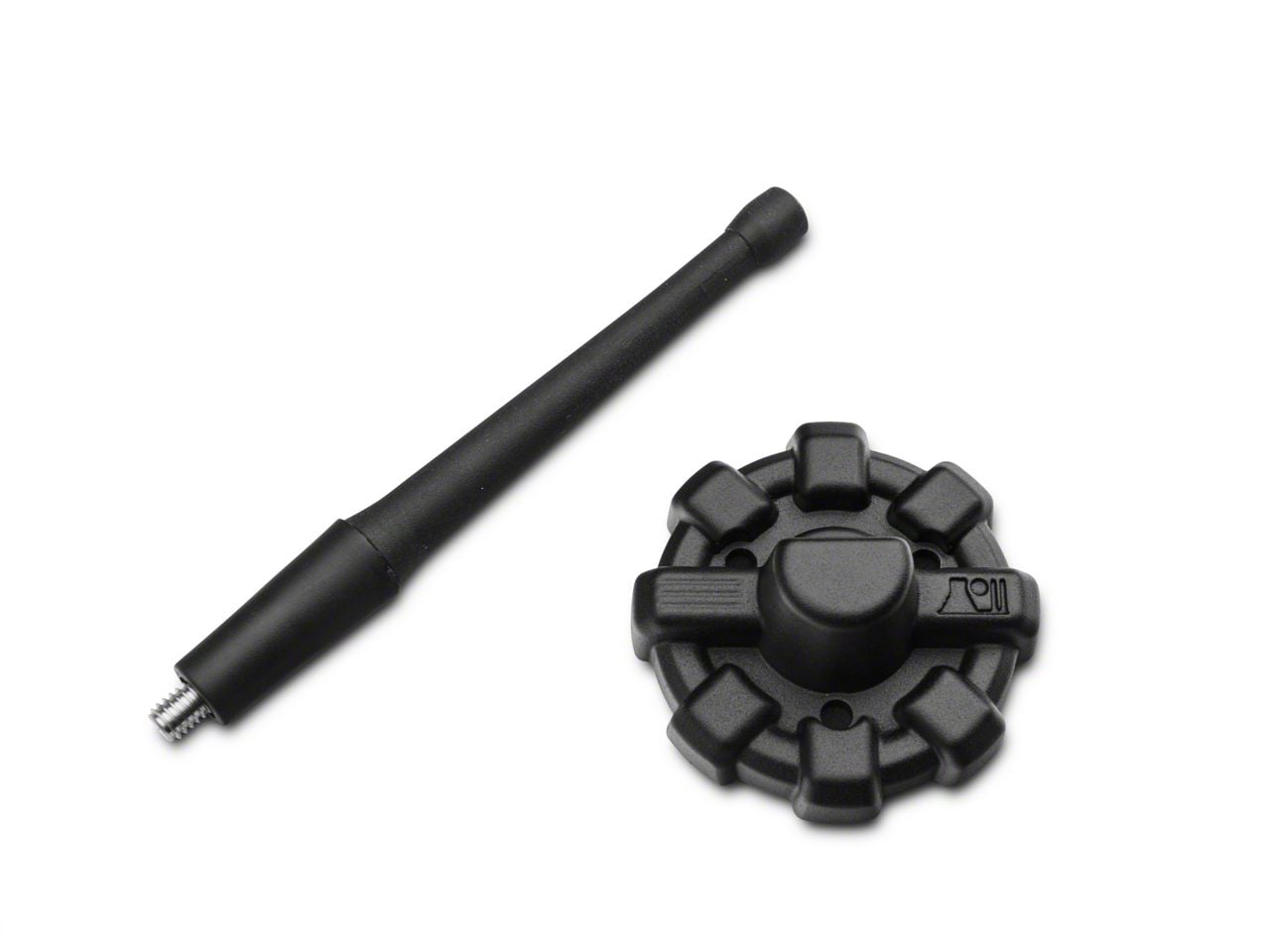 Rugged Ridge Elite Base Antenna Con Antenna Reflex 6" Per Jeep Wrangler JK/JL E Gladiator JT (2007-2024) - Alluminio Nero