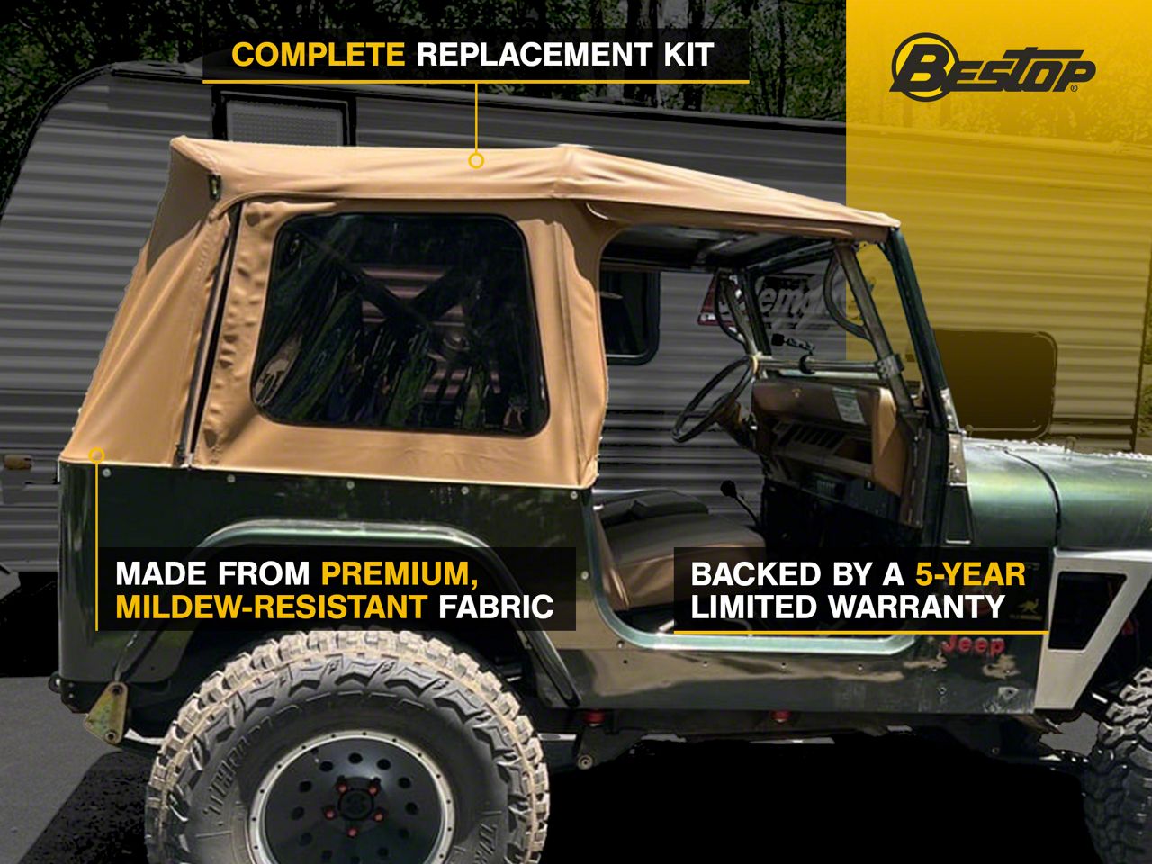 Bestop Jeep Wrangler Supertop Classic Replacement Soft Top