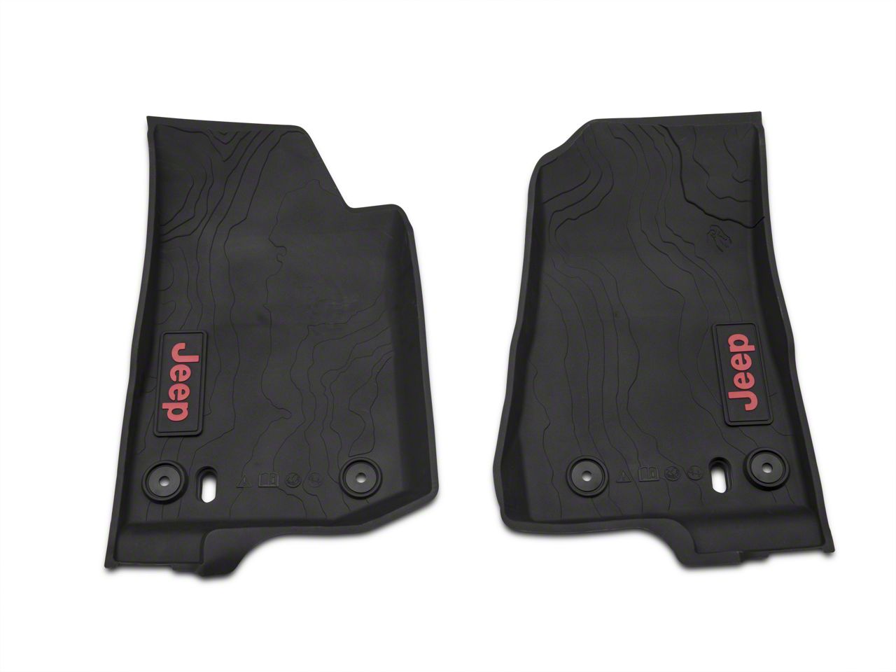 Mopar Jeep Wrangler All-Weather Front and Rear Floor Mats; Black