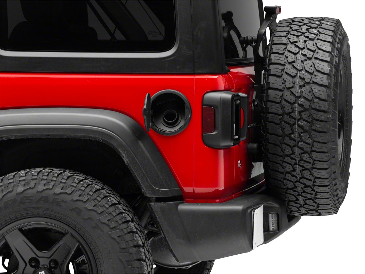 Mopar Jeep Wrangler Fuel Door with Jeep Logo; Black 82215123AB (18