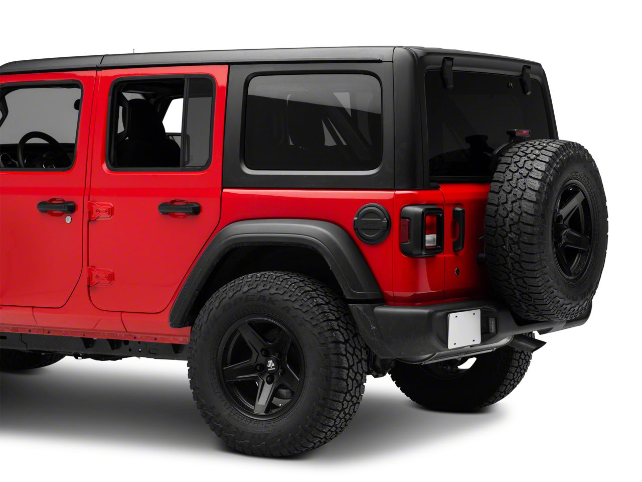 Mopar Jeep Wrangler Fuel Door with Jeep Logo; Black 82215123AB (18