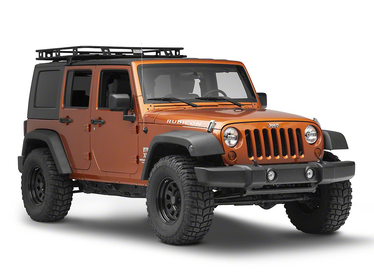 Smittybilt Jeep Wrangler Welded One Piece Defender Roof Rack 4.50 Foot x 4.50 Foot 45454 07 18 Jeep Wrangler JK 4 Door Free Shipping