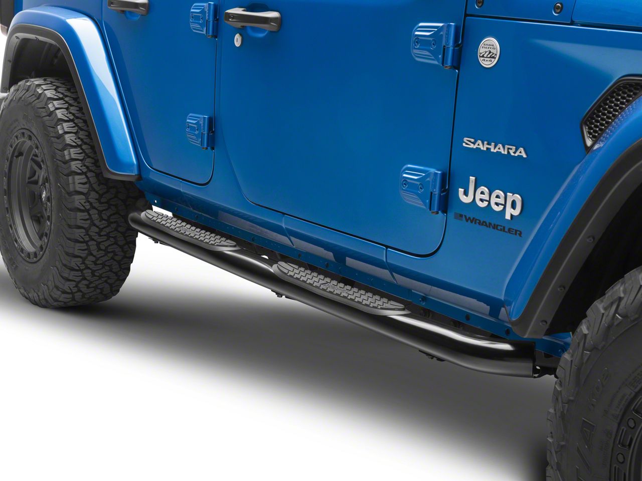 Nuvision For 18-24 Jeep Wrangler JL 4-Dr Round Tubing Drop Side Step Bar Running Boards