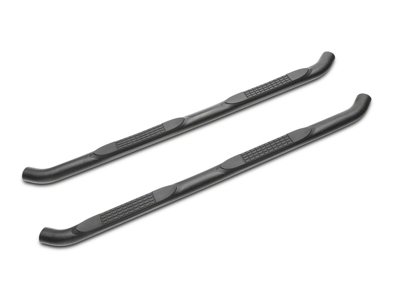 RedRock Jeep Wrangler 3-Inch Round Curved Side Step Bars; Textured