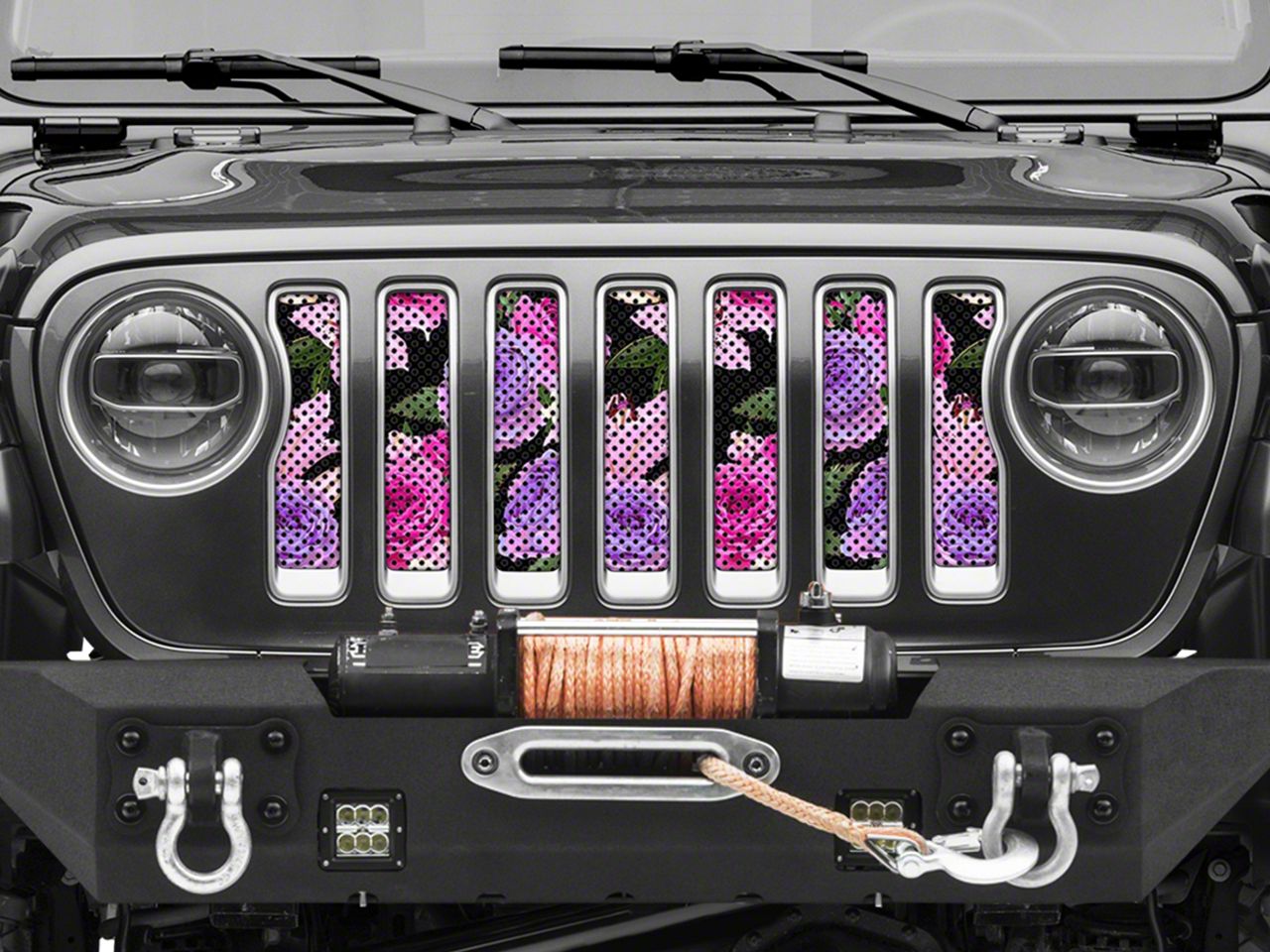 Under The Sun Inserts Jeep Wrangler Grille Insert; Pink Roses