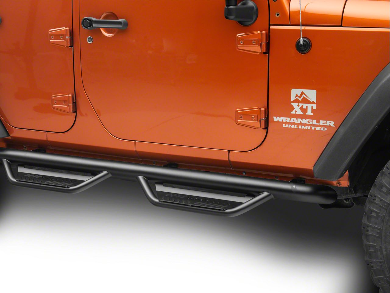 N-Fab Jeep Wrangler Cab Length Podium Nerf Side Step Bars