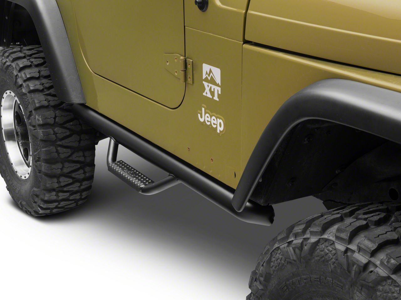 RT N-Fab Wheel 2 Wheel Nerf Side Step Bars; Textured Black J9746