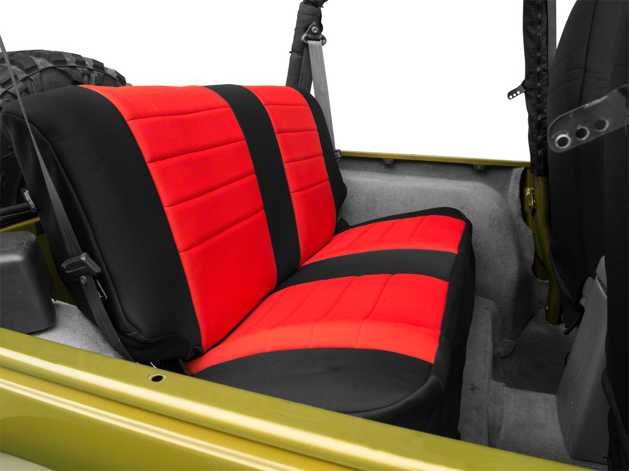 Rugged Ridge Jeep Wrangler Seat Cover Kit Black/Red J126777 (97