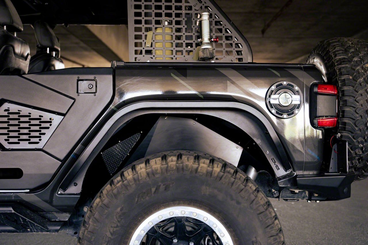 DV8 Offroad Jeep Wrangler Slim Fender Flares with LED Turn Signals