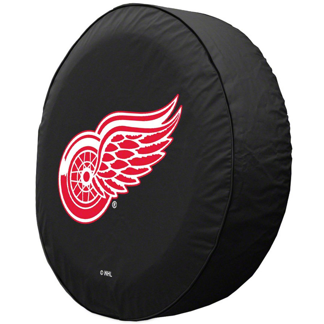 Jeep Wrangler Detroit Red Wings Spare Tire Cover; Black (66-18