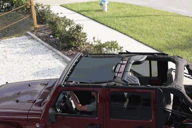 Durable Sunshade Mesh Bikini Top Net Cover Protección UV para Jeep Wrangler 1987-2006 YJ TJ Accesorios, Estilo de 5 Estrellas