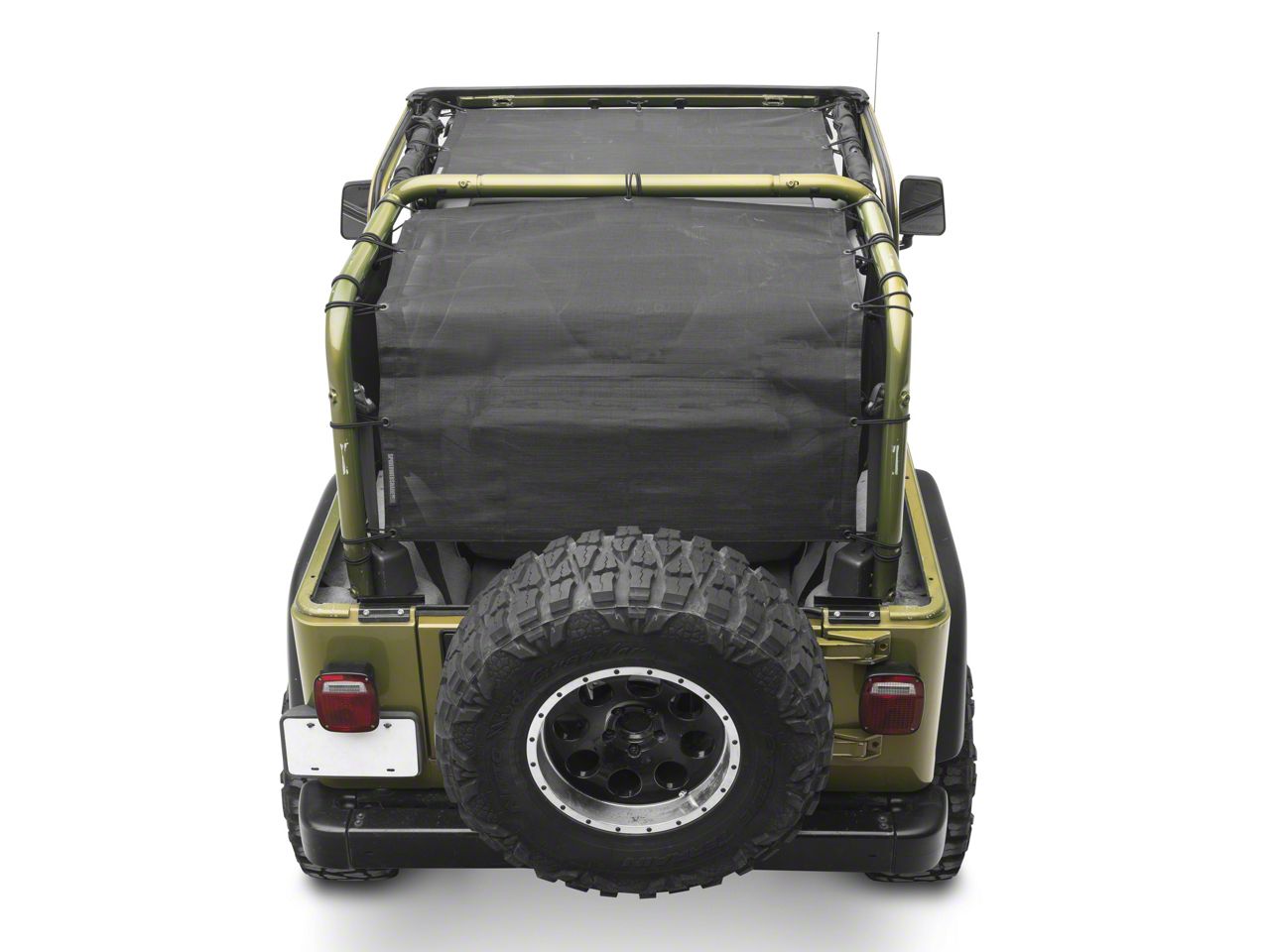SpiderWeb Shade Jeep Wrangler ShadeCage Trail Mesh Top; Black SWS